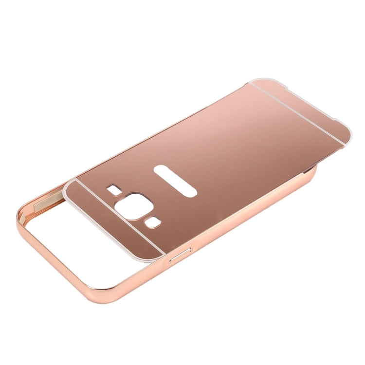 For Galaxy Core Prime / G360 Fashionable Electroplating Push Pull Back Shell Cover + Metal Bumper Frame