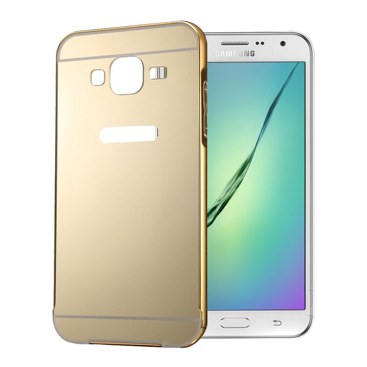 For Galaxy Core Prime / G360 Fashionable Electroplating Push Pull Back Shell Cover + Metal Bumper Frame