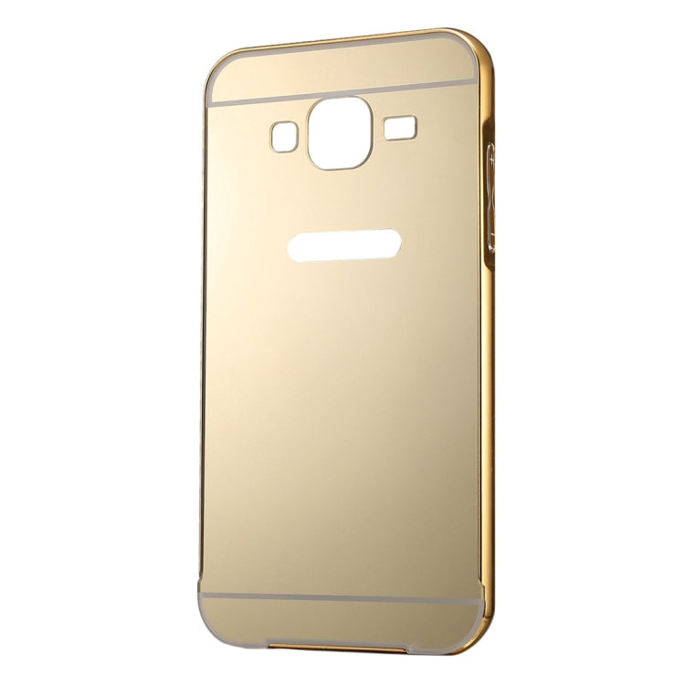 For Galaxy Core Prime / G360 Fashionable Electroplating Push Pull Back Shell Cover + Metal Bumper Frame