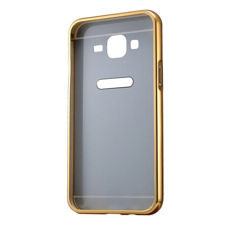 For Galaxy Core Prime / G360 Fashionable Electroplating Push Pull Back Shell Cover + Metal Bumper Frame