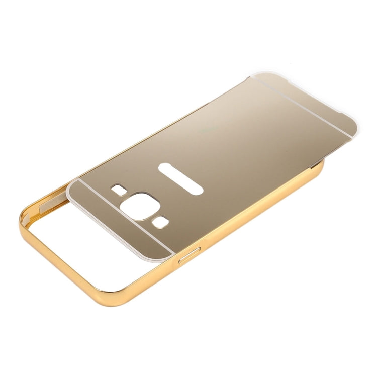 For Galaxy Core Prime / G360 Fashionable Electroplating Push Pull Back Shell Cover + Metal Bumper Frame
