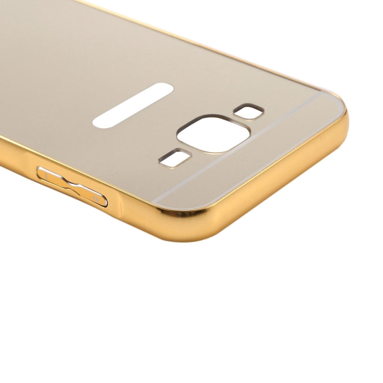 For Galaxy Core Prime / G360 Fashionable Electroplating Push Pull Back Shell Cover + Metal Bumper Frame