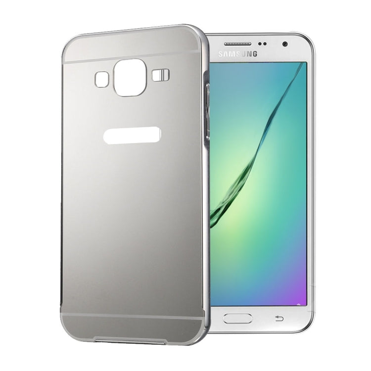 For Galaxy Core Prime / G360 Fashionable Electroplating Push Pull Back Shell Cover + Metal Bumper Frame