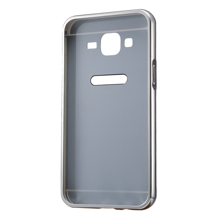 For Galaxy Core Prime / G360 Fashionable Electroplating Push Pull Back Shell Cover + Metal Bumper Frame