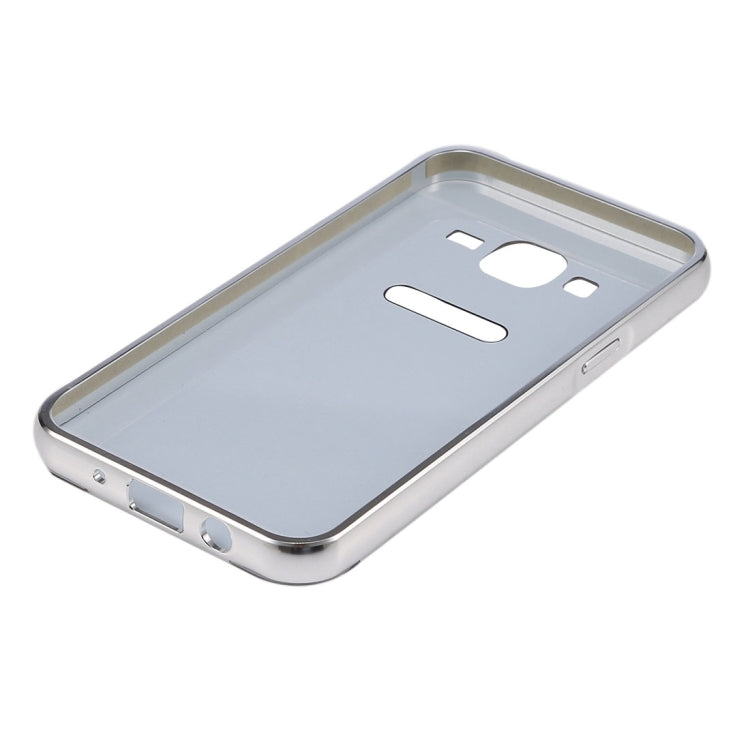 For Galaxy Core Prime / G360 Fashionable Electroplating Push Pull Back Shell Cover + Metal Bumper Frame