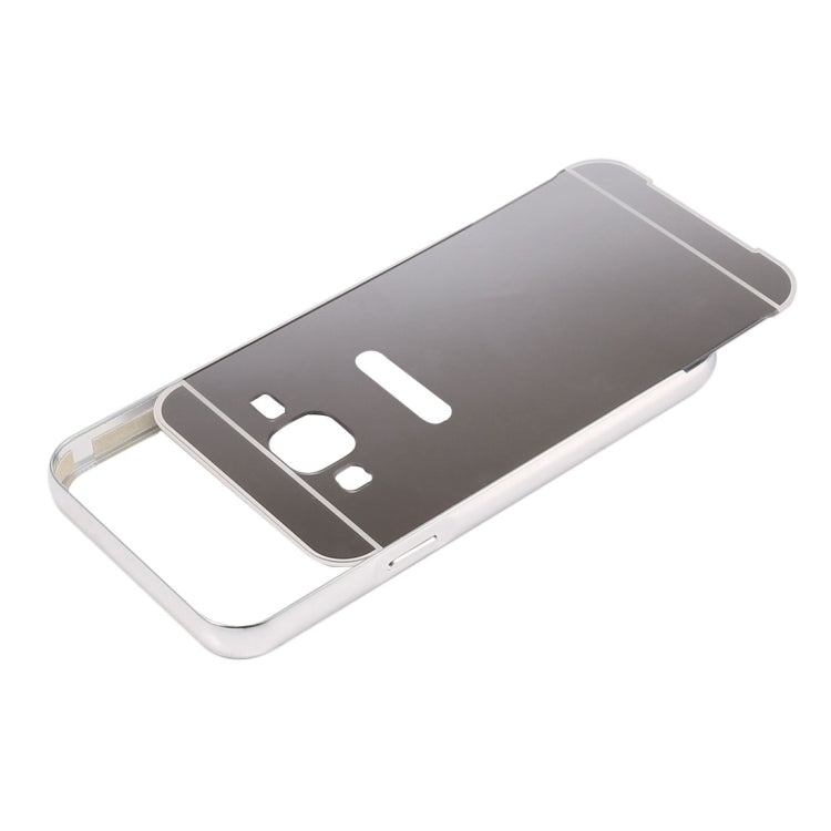 For Galaxy Core Prime / G360 Fashionable Electroplating Push Pull Back Shell Cover + Metal Bumper Frame