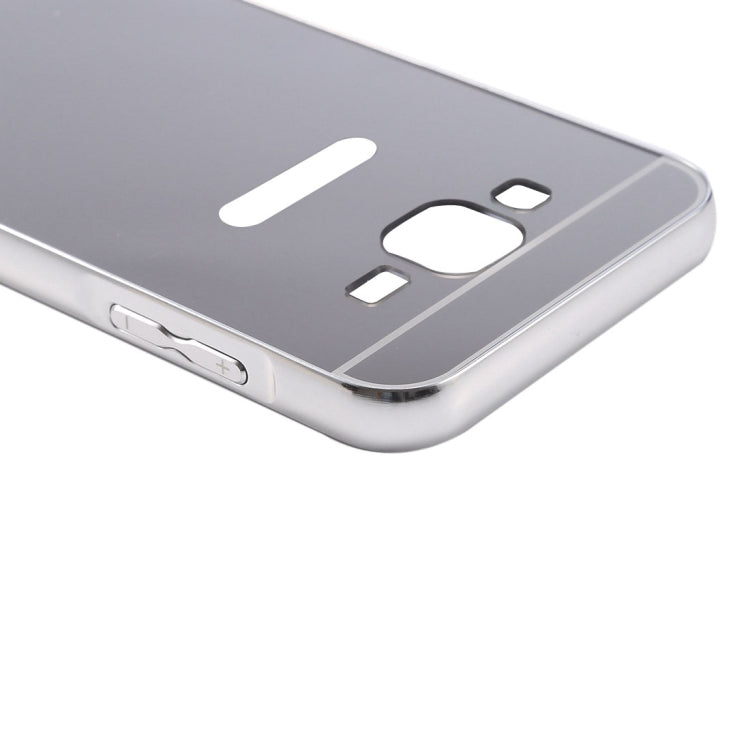 For Galaxy Core Prime / G360 Fashionable Electroplating Push Pull Back Shell Cover + Metal Bumper Frame