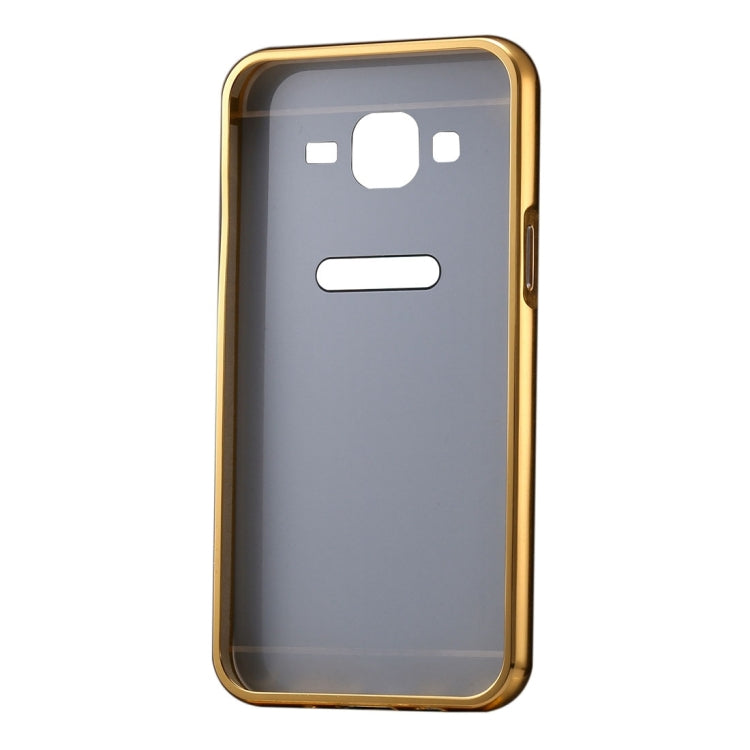For Galaxy Core Prime / G360 Fashionable Diamond Encrusted Electroplating Push Pull Back Shell Cover + Metal Bumper Frame
