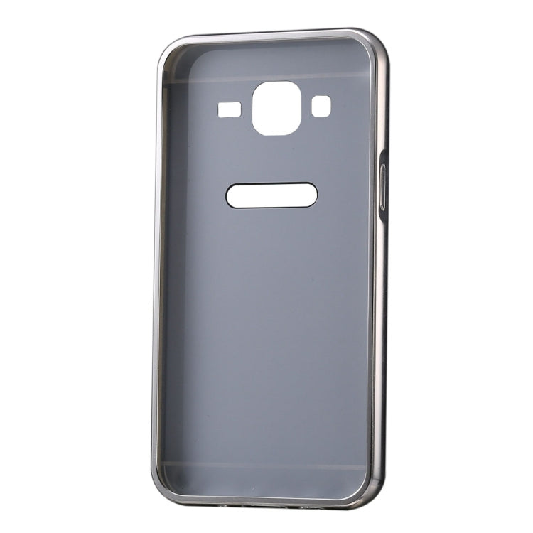 For Galaxy Core Prime / G360 Fashionable Diamond Encrusted Electroplating Push Pull Back Shell Cover + Metal Bumper Frame