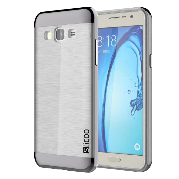 Slicoo for Galaxy On5 / G550 Brushed Texture Electroplating Transparenct TPU + PC Combination Case