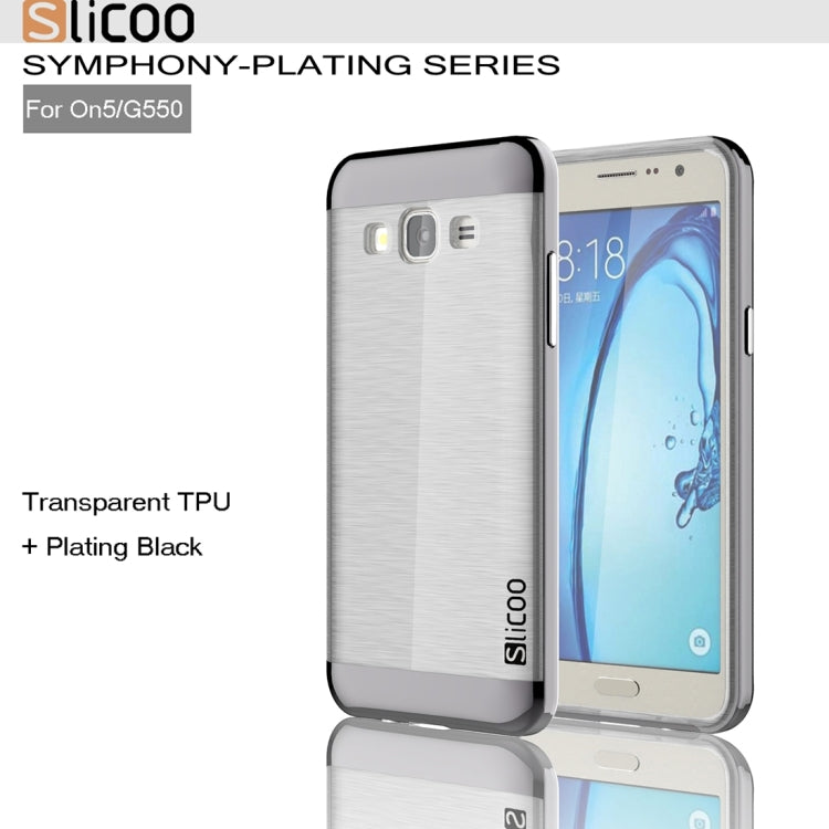 Slicoo for Galaxy On5 / G550 Brushed Texture Electroplating Transparenct TPU + PC Combination Case
