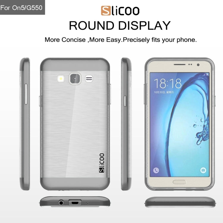 Slicoo for Galaxy On5 / G550 Brushed Texture Electroplating Transparenct TPU + PC Combination Case