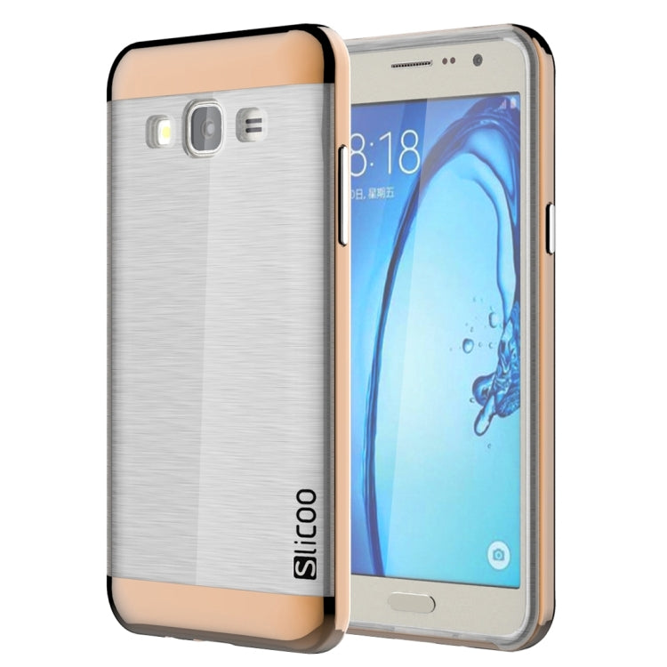 Slicoo for Galaxy On5 / G550 Brushed Texture Electroplating Transparenct TPU + PC Combination Case