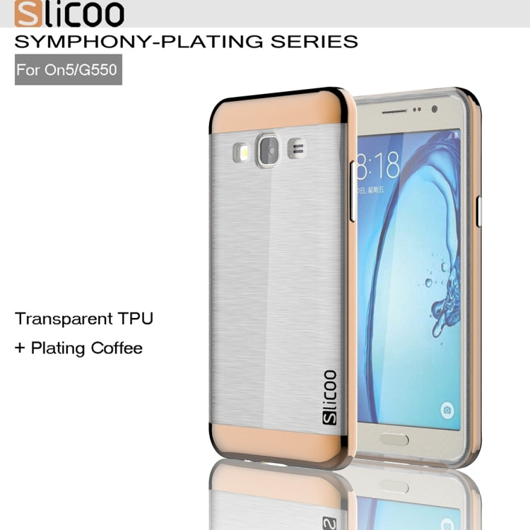 Slicoo for Galaxy On5 / G550 Brushed Texture Electroplating Transparenct TPU + PC Combination Case