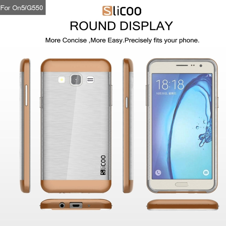 Slicoo for Galaxy On5 / G550 Brushed Texture Electroplating Transparenct TPU + PC Combination Case