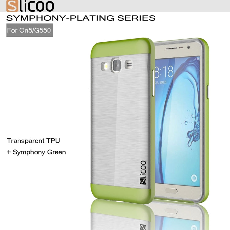 Slicoo for Galaxy On5 / G550 Brushed Texture Electroplating Transparenct TPU + PC Combination Case