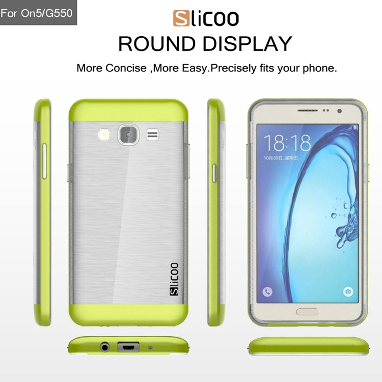 Slicoo for Galaxy On5 / G550 Brushed Texture Electroplating Transparenct TPU + PC Combination Case