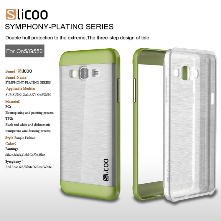 Slicoo for Galaxy On5 / G550 Brushed Texture Electroplating Transparenct TPU + PC Combination Case