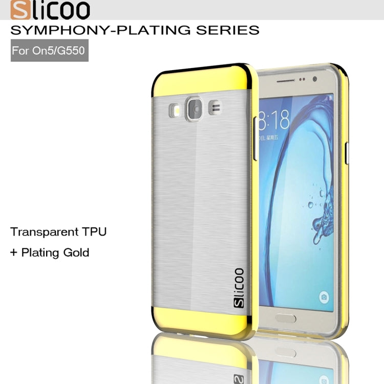 Slicoo for Galaxy On5 / G550 Brushed Texture Electroplating Transparenct TPU + PC Combination Case