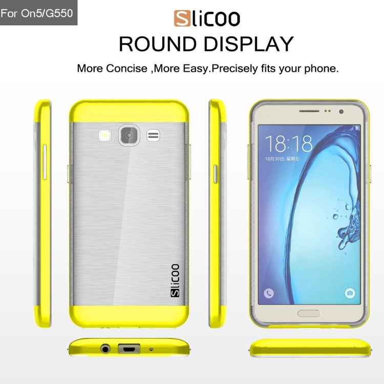 Slicoo for Galaxy On5 / G550 Brushed Texture Electroplating Transparenct TPU + PC Combination Case