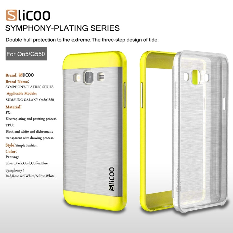 Slicoo for Galaxy On5 / G550 Brushed Texture Electroplating Transparenct TPU + PC Combination Case