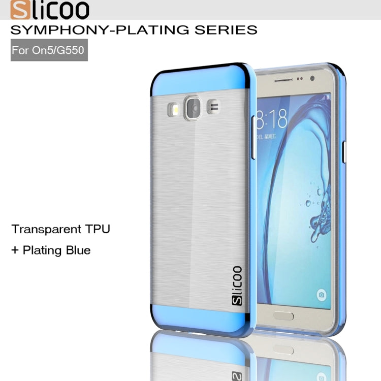 Slicoo for Galaxy On5 / G550 Brushed Texture Electroplating Transparenct TPU + PC Combination Case