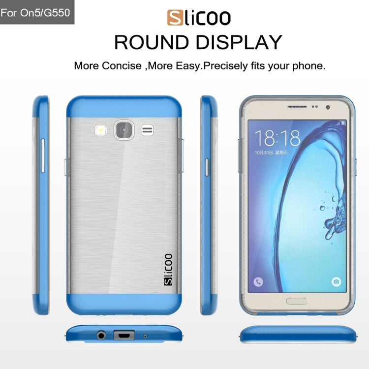 Slicoo for Galaxy On5 / G550 Brushed Texture Electroplating Transparenct TPU + PC Combination Case