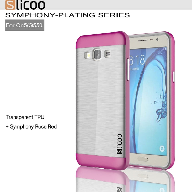 Slicoo for Galaxy On5 / G550 Brushed Texture Electroplating Transparenct TPU + PC Combination Case