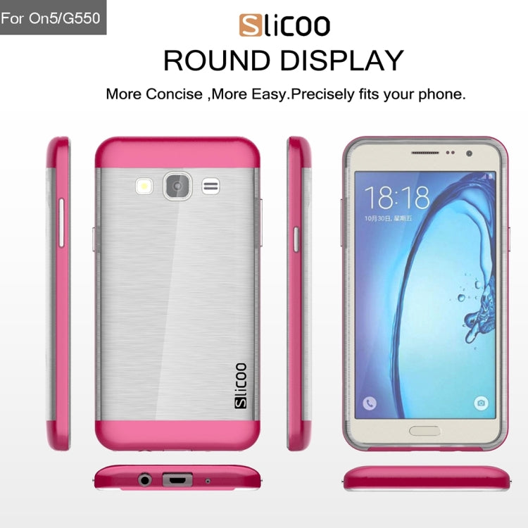 Slicoo for Galaxy On5 / G550 Brushed Texture Electroplating Transparenct TPU + PC Combination Case