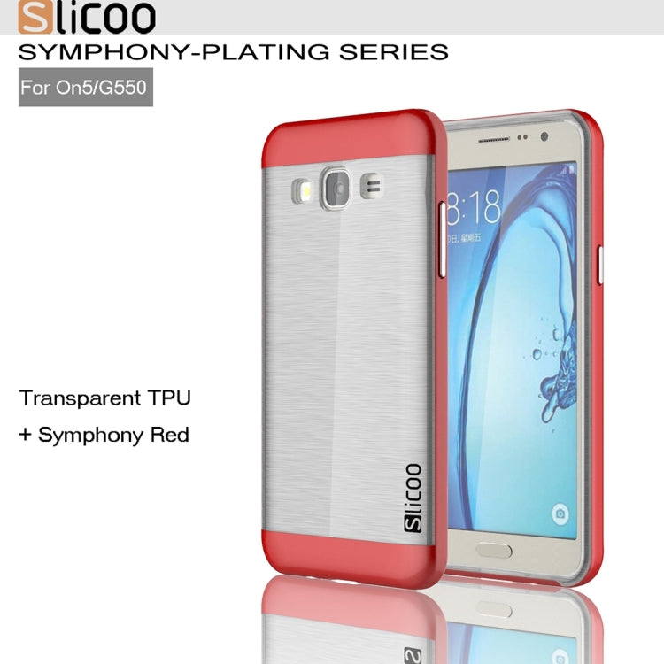 Slicoo for Galaxy On5 / G550 Brushed Texture Electroplating Transparenct TPU + PC Combination Case