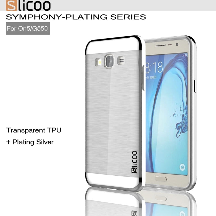 Slicoo for Galaxy On5 / G550 Brushed Texture Electroplating Transparenct TPU + PC Combination Case