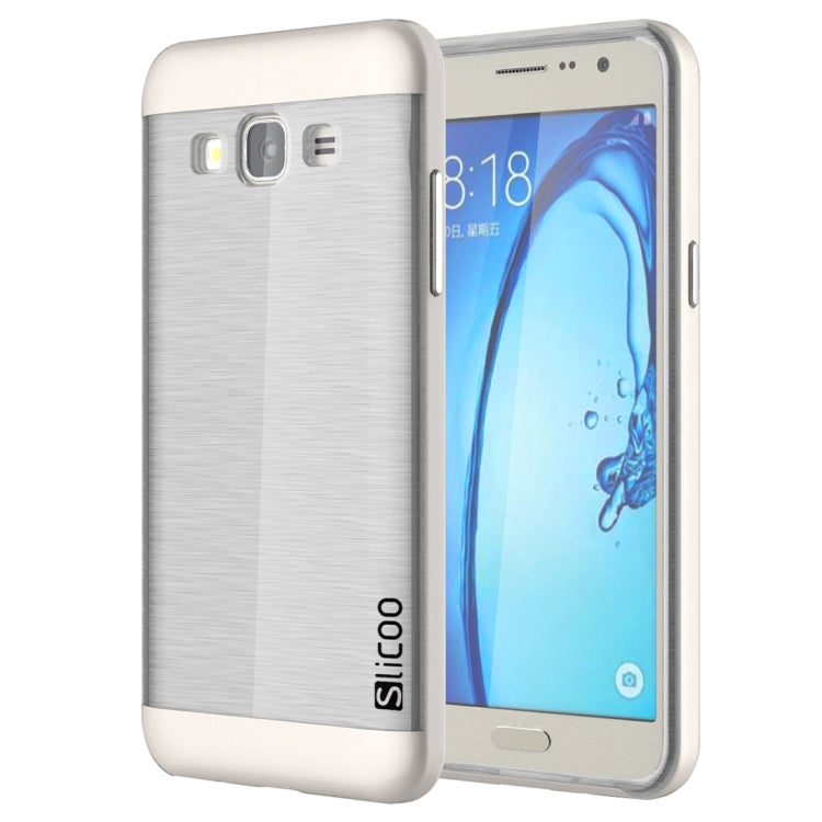 Slicoo for Galaxy On5 / G550 Brushed Texture Electroplating Transparenct TPU + PC Combination Case