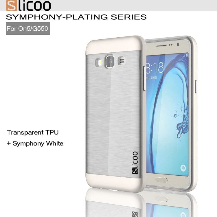 Slicoo for Galaxy On5 / G550 Brushed Texture Electroplating Transparenct TPU + PC Combination Case