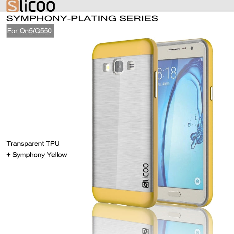 Slicoo for Galaxy On5 / G550 Brushed Texture Electroplating Transparenct TPU + PC Combination Case