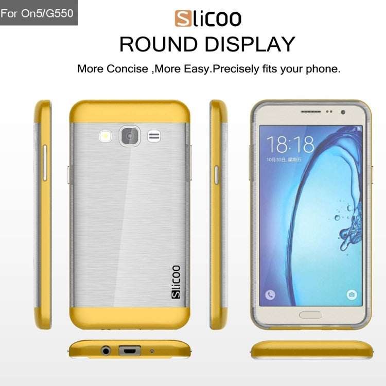 Slicoo for Galaxy On5 / G550 Brushed Texture Electroplating Transparenct TPU + PC Combination Case