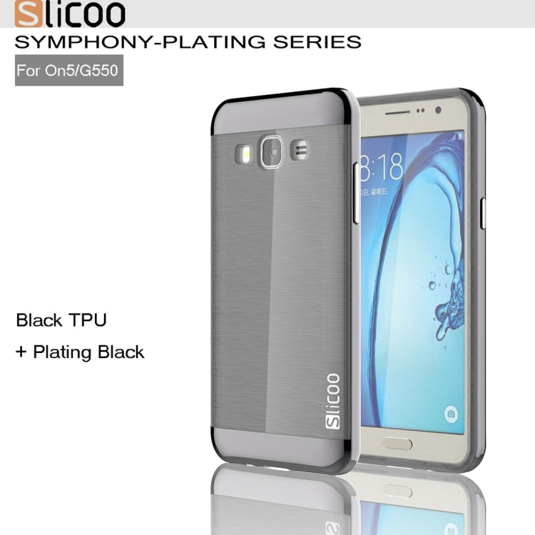 Slicoo for Galaxy On5 / G550  Brushed Texture Electroplating TPU + PC Combination Case