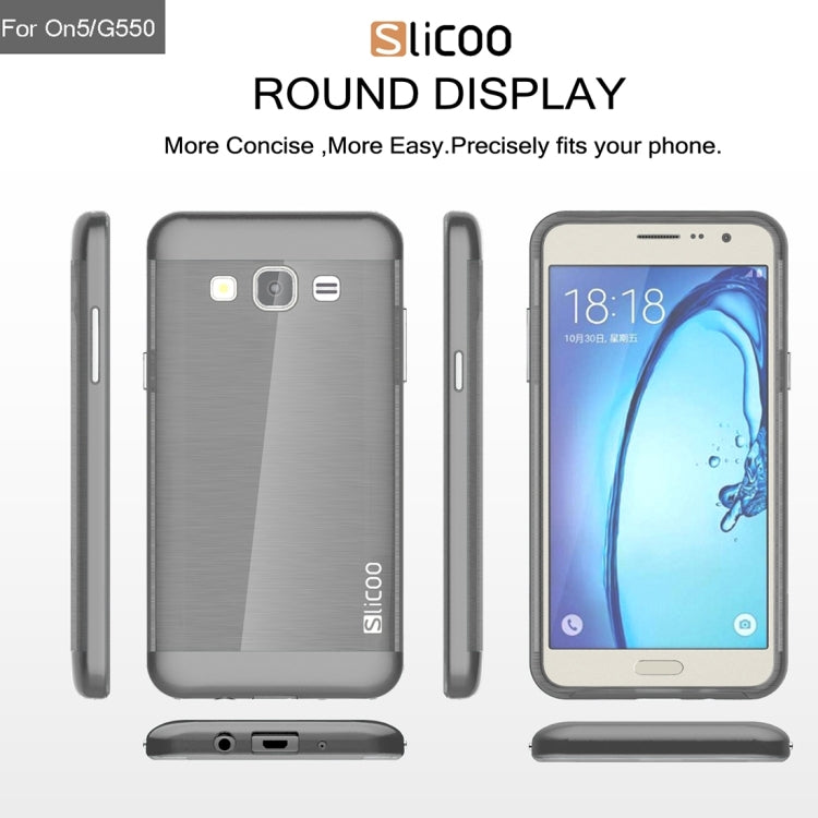 Slicoo for Galaxy On5 / G550  Brushed Texture Electroplating TPU + PC Combination Case