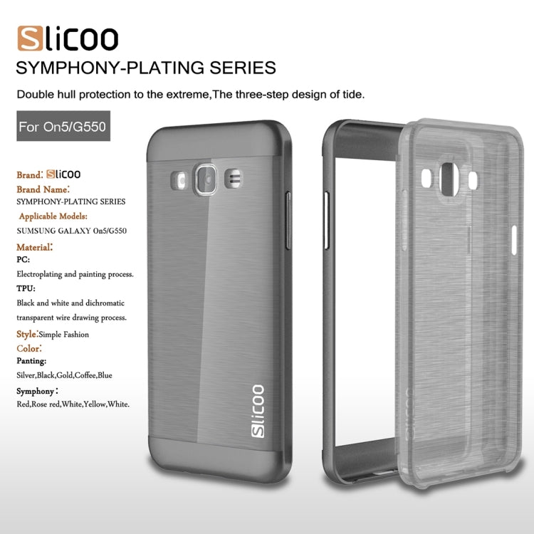 Slicoo for Galaxy On5 / G550  Brushed Texture Electroplating TPU + PC Combination Case