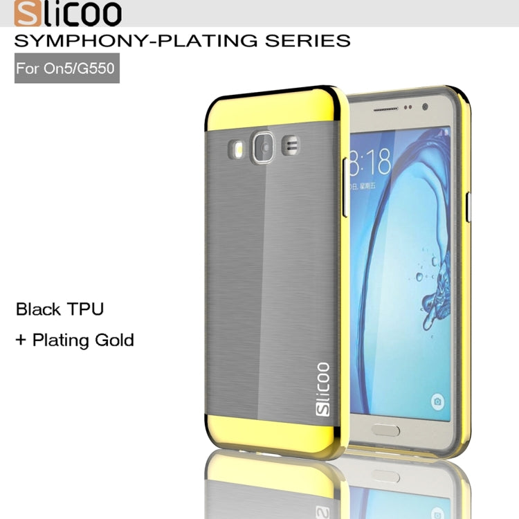 Slicoo for Galaxy On5 / G550  Brushed Texture Electroplating TPU + PC Combination Case