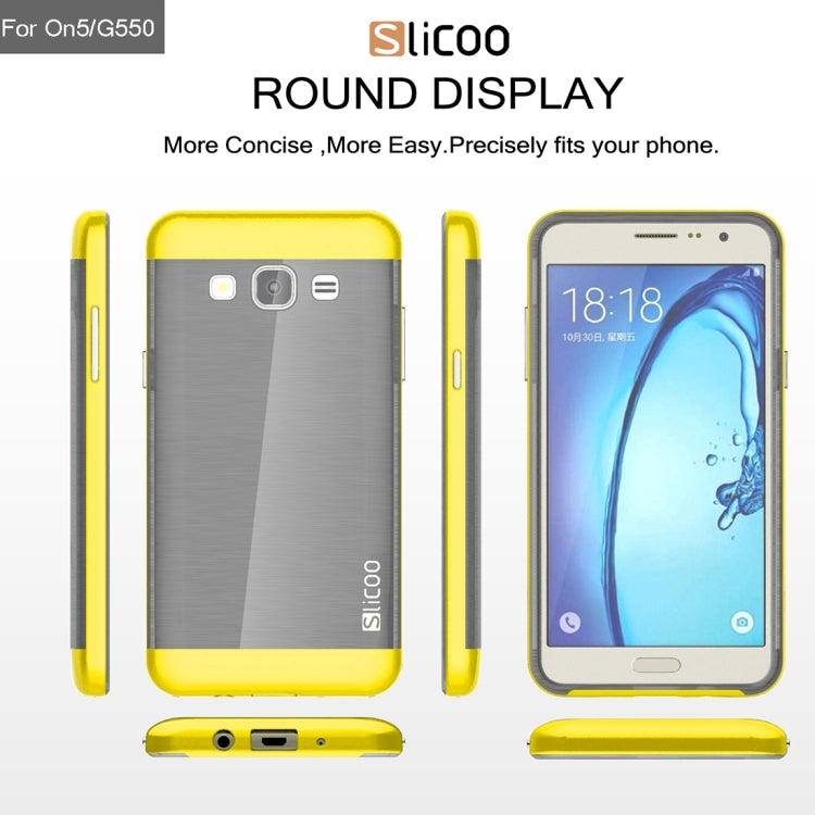 Slicoo for Galaxy On5 / G550  Brushed Texture Electroplating TPU + PC Combination Case