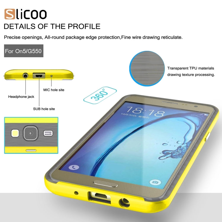 Slicoo for Galaxy On5 / G550  Brushed Texture Electroplating TPU + PC Combination Case