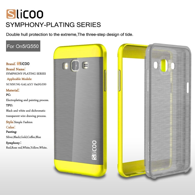 Slicoo for Galaxy On5 / G550  Brushed Texture Electroplating TPU + PC Combination Case