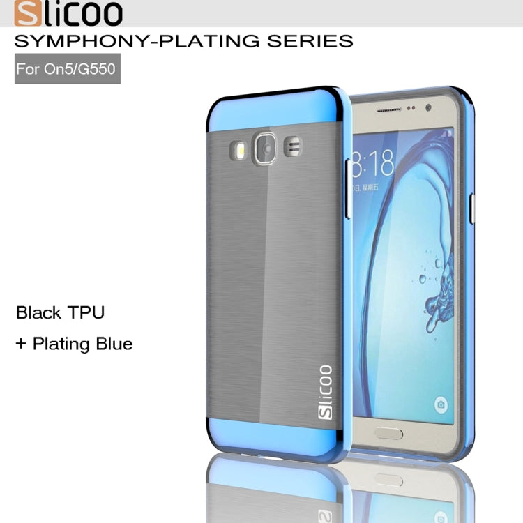 Slicoo for Galaxy On5 / G550  Brushed Texture Electroplating TPU + PC Combination Case