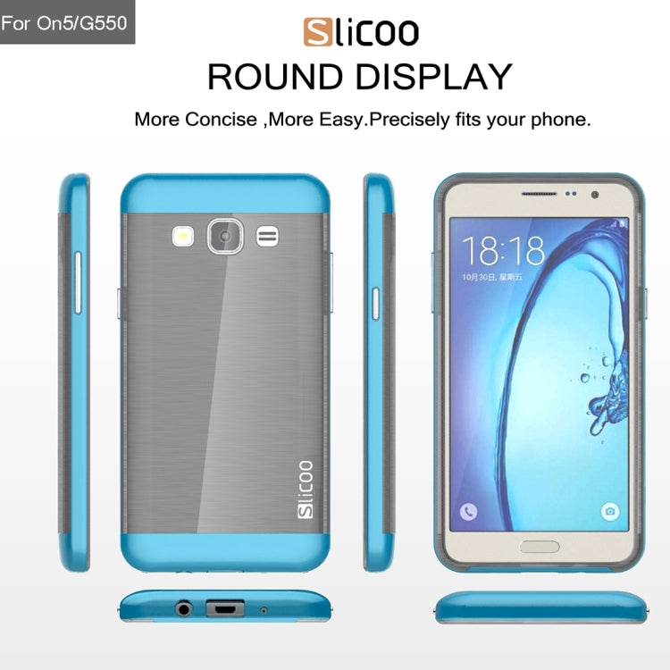 Slicoo for Galaxy On5 / G550  Brushed Texture Electroplating TPU + PC Combination Case
