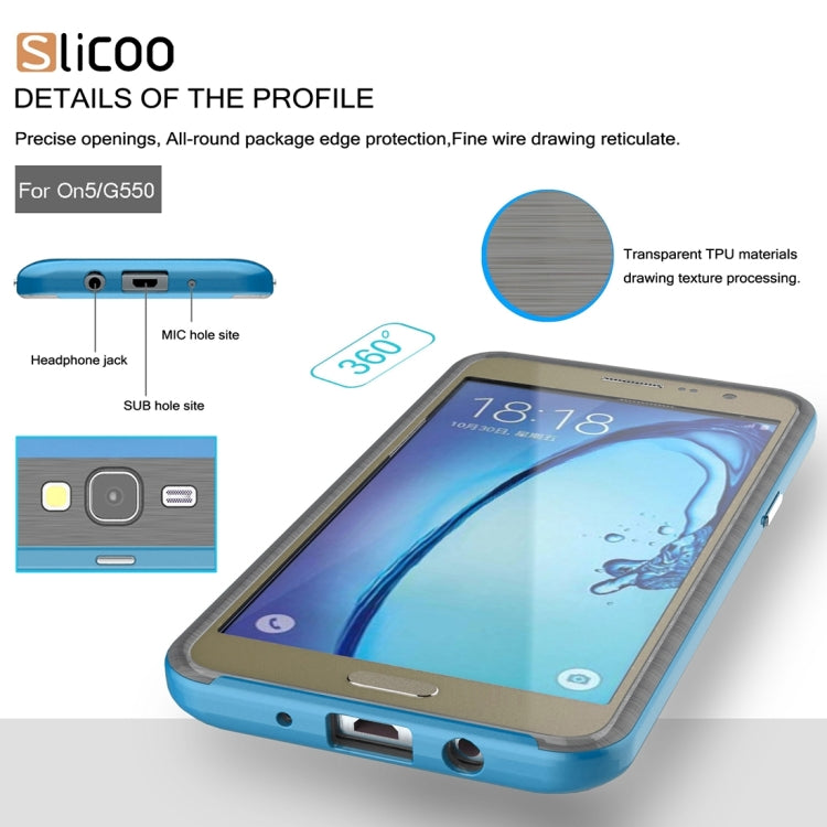 Slicoo for Galaxy On5 / G550  Brushed Texture Electroplating TPU + PC Combination Case