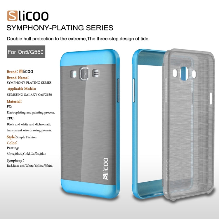 Slicoo for Galaxy On5 / G550  Brushed Texture Electroplating TPU + PC Combination Case