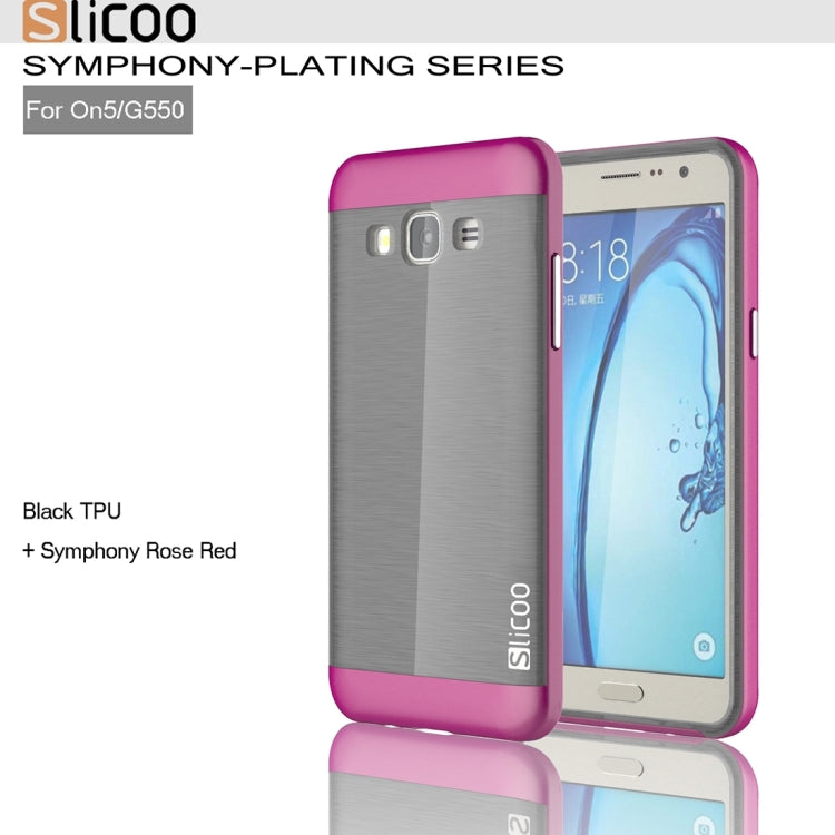 Slicoo for Galaxy On5 / G550  Brushed Texture Electroplating TPU + PC Combination Case