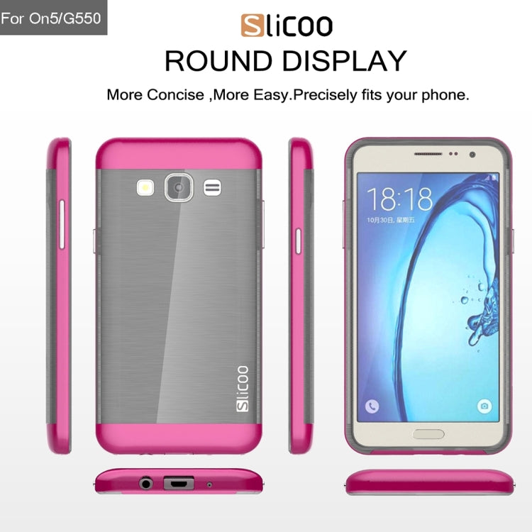Slicoo for Galaxy On5 / G550  Brushed Texture Electroplating TPU + PC Combination Case
