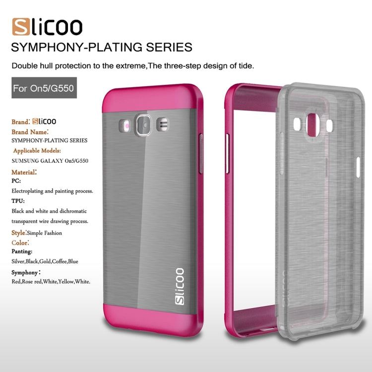 Slicoo for Galaxy On5 / G550  Brushed Texture Electroplating TPU + PC Combination Case