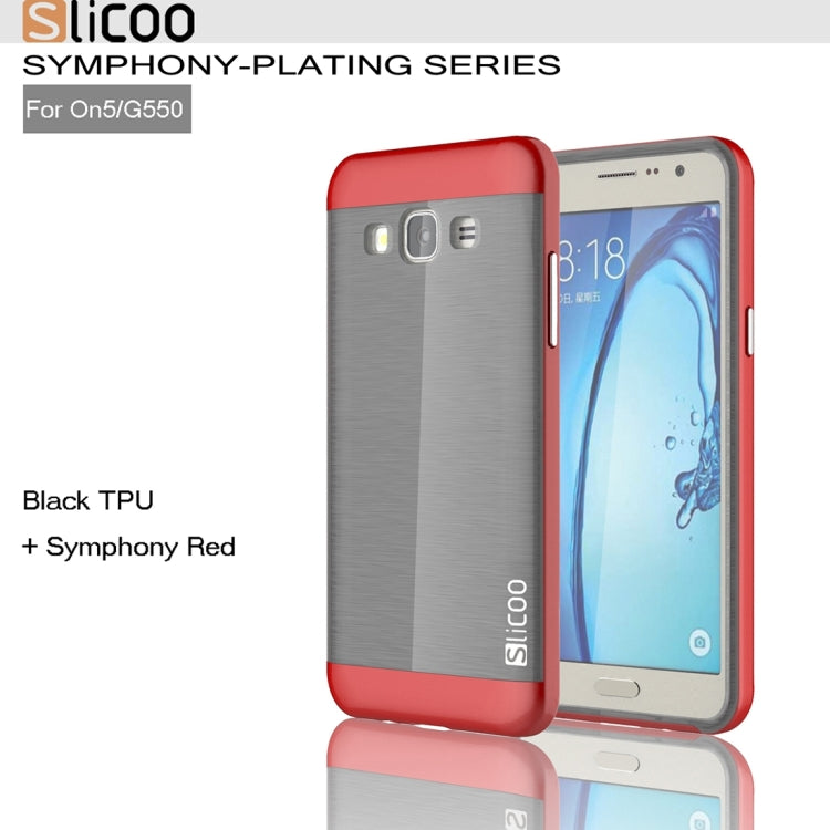 Slicoo for Galaxy On5 / G550  Brushed Texture Electroplating TPU + PC Combination Case